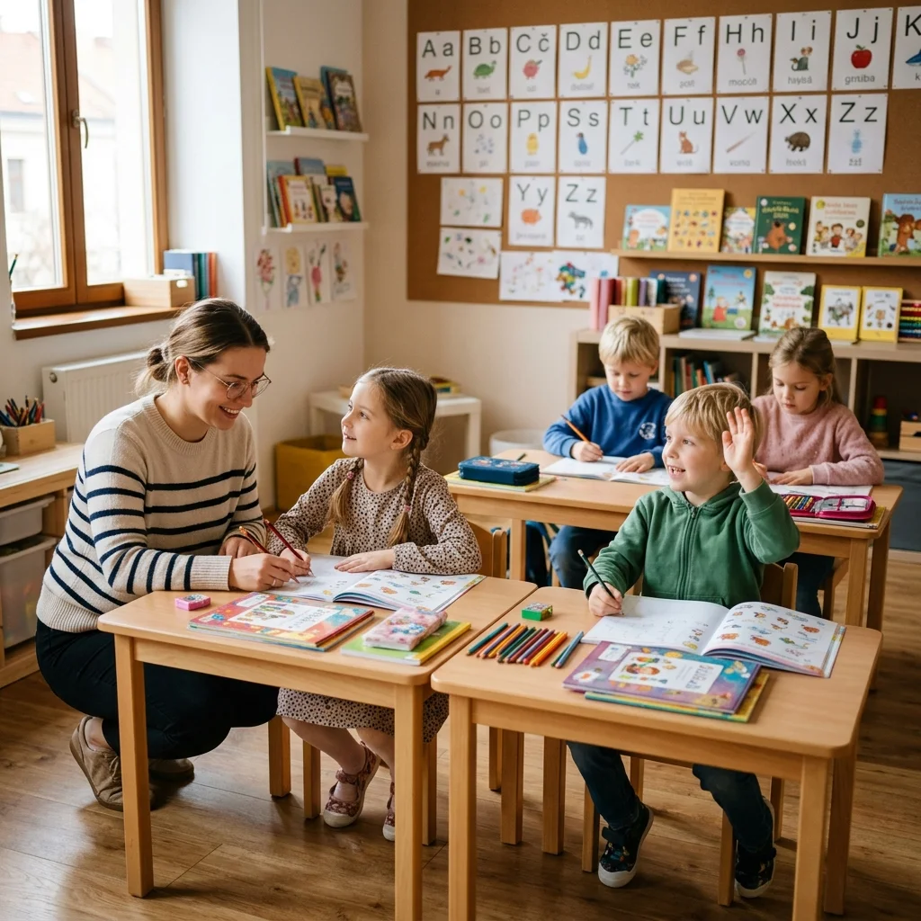 Деца учат в класна стая